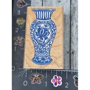Rubber Stampede Posh Ming Z392E Vase 1994 Rubber Stamp Wood #V93